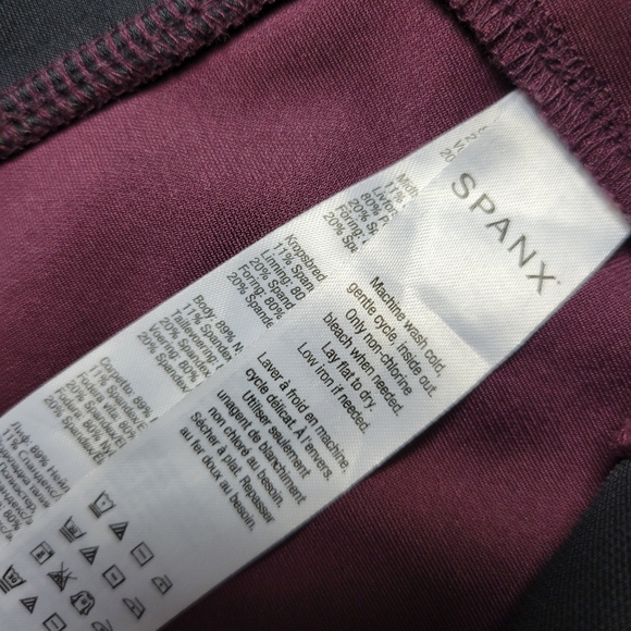 SPANX Micro Rib Knit Control Top Skimmer Leggings Rich Plum Purple 7/8 Medium - Picture 5 of 9